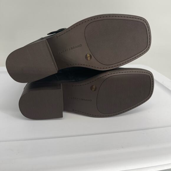 LUCKY BRAND Women's Katriny Boot 6 Black Leather Motorcycle Riding NWOB - Picture 9 of 11